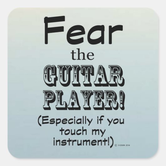 ギタープレーヤーのスクエアステッカーを恐れる スクエアシール (正面)