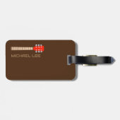 ギタープレーヤーまたはミュージックストア名（ブラウン） ラゲッジタグ (裏面横)