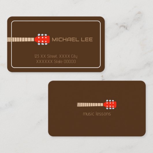 ギタープレーヤーまたはミュージックストアBrown 名刺 (正面/裏面)