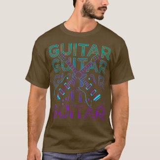 ギタープレーヤーギタリストレトロ1402 Tシャツ