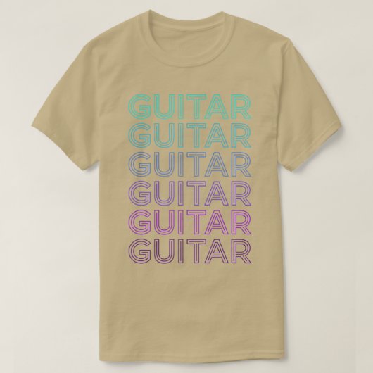 ギタープレーヤーギタリストレトロ Tシャツ (デザイン正面)