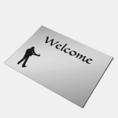 ギタープレーヤーシルバー ドアマット (アングル)