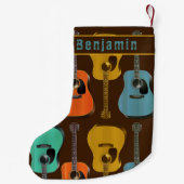 ギタープレーヤーダブルサイド名10代の男の子 スモールクリスマスストッキング (裏面)