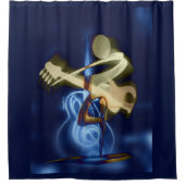 ギタープレーヤー人気があるデザイン シャワーカーテン (正面)