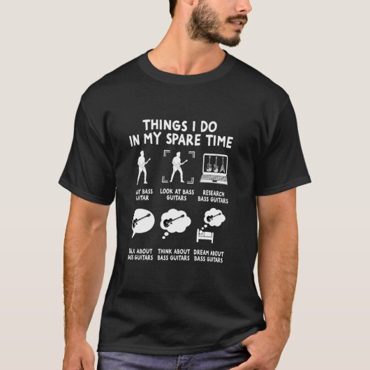 ギタープレーヤー先生Mのベーシック音楽ミュージシャン Tシャツ (正面)