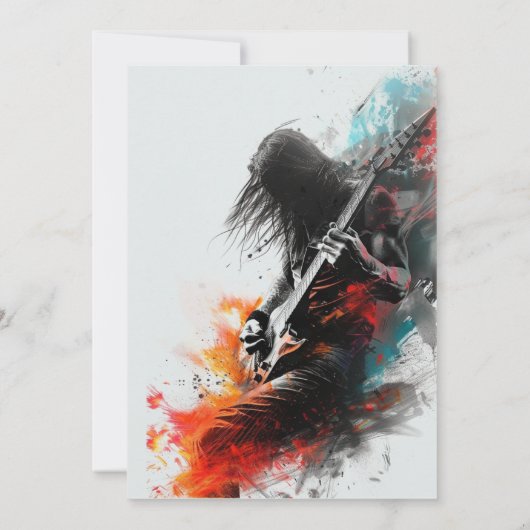 ギタープレーヤー及びロックンロールパーティの招待状 招待状 (裏面)