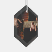 ギタープレーヤー音楽ミュージシャン ガラスオーナメント (正面右)