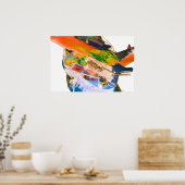 ギタープレーヤー、サイカデリック色の音楽デザイン ポスター (キッチン)