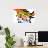 ギタープレーヤー、サイカデリック色の音楽デザイン ポスター (ホームオフィス)