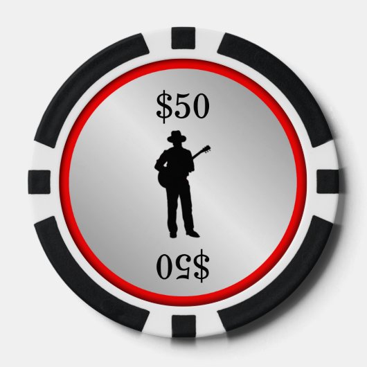 ギタープレーヤー ポーカーチップ (正面)