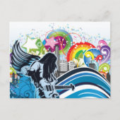 ギタープレーヤー~ロックヘビーメタルバンドミュージック ポストカード (正面)