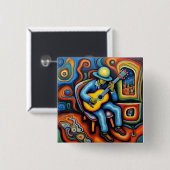 ギタープレーヤー 缶バッジ (正面&裏面)