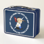 ギタープレー最高のヤーの友人のCartoon The Road Gig メタルランチボックス (裏面)