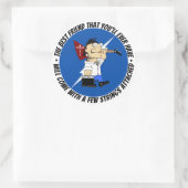 ギタープレー最高のヤーフレンド再び道路上漫画 ラウンドシール (バッグ)