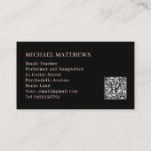 ギタープロフェッショナルミュージシャンカスタムQRコード 名刺 (裏面)