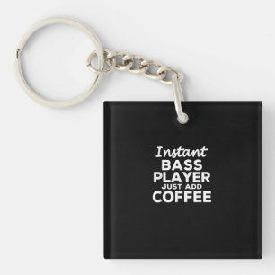 ギターベースおもしろい選手ギフトコーヒー愛好家 キーホルダー