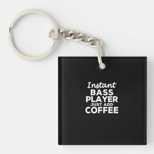 ギターベースおもしろい選手ギフトコーヒー愛好家 キーホルダー (正面)