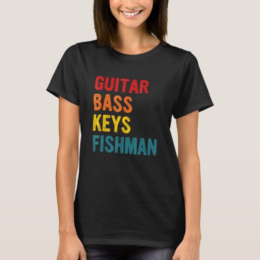 ギターベースキーFishman Tシャツ (正面)