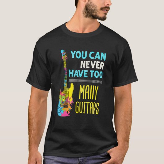 ギターホーダー エレキベース たくさんのギター Tシャツ (正面)