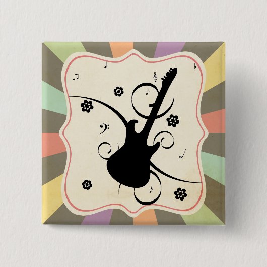 ギターボタン 缶バッジ (正面)