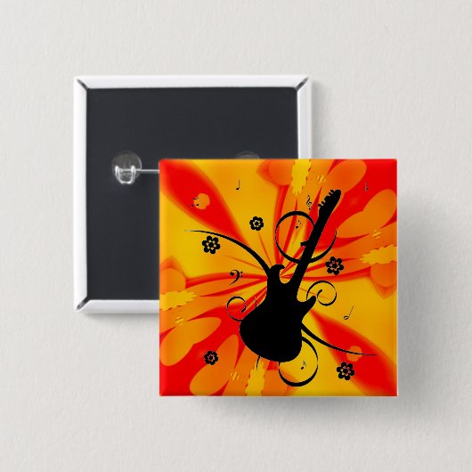 ギターボタン 缶バッジ (正面&裏面)