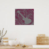 ギターポスタグランジー、ダークピンク ポスター (キッチン)