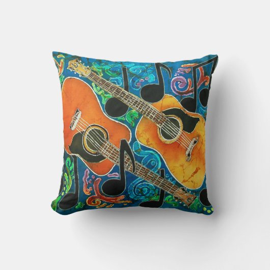 ギターポリエステル装飾用クッション16" x 16" クッション (正面)