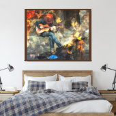 ギターマン キャンバスプリント (インサイチュ (寝室))