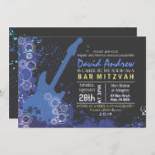 ギターミュージカルバーバルミツワー招待状パーティー 招待状 (正面/裏面)