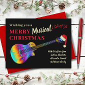 ギターミュージカルメリークリスマスバジェット シーズンポストカード
