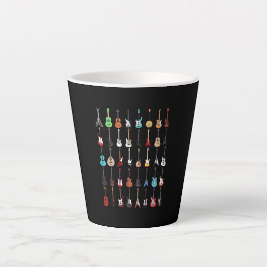 ギターミュージカル楽器ロックアンドロール カフェラテマグ (正面)
