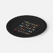 ギターミュージカル楽器ロックアンドロール ペーパープレート (アングル)