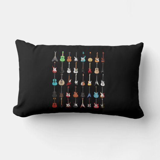 ギターミュージカル楽器ロックアンドロール ランバークッション (正面)