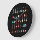 ギターミュージカル楽器ロックアンドロール ラージ壁時計 (傾斜)