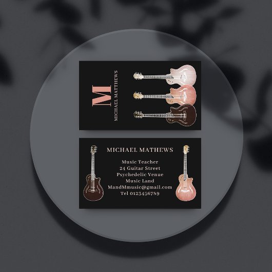 ギターミュージシャンと音楽先生 名刺