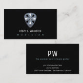 ギターミュージシャンのギターピック付き名刺 名刺 (正面/裏面)