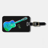 ギターミュージシャンミュージックバンドネオンカラー ラゲッジタグ (正面横)