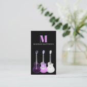 ギターミュージシャン先生ピンクブラック 名刺 (スタンド正面)