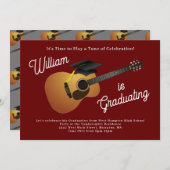 ギターミュージシャン卒業パーティー音楽 招待状 (正面/裏面)