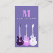 ギターミュージシャン音楽先生紫 名刺 (正面)