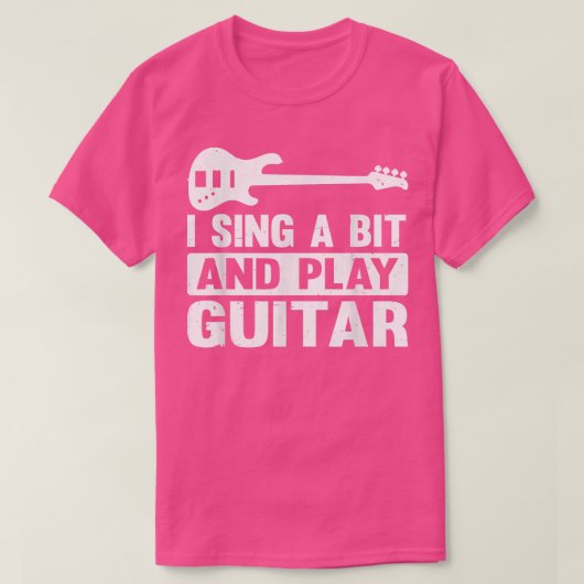 ギターミュージックギタリスト私は少し歌ってギタ遊を歌う Tシャツ (デザイン正面)