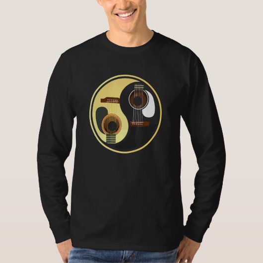 ギターミュージックギター陰陽 Tシャツ (正面)