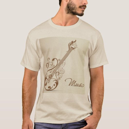 ギターミュージックシャツ Tシャツ (正面)