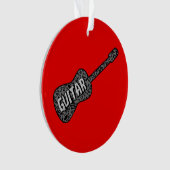 ギターミュージックノート文字 オーナメント (正面)