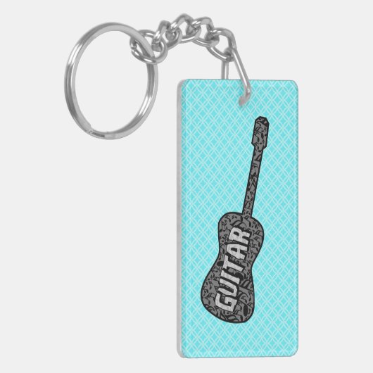 ギターミュージックノート文字 キーホルダー (正面左)
