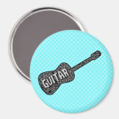 ギターミュージックノート文字 マグネット (正面/裏面)