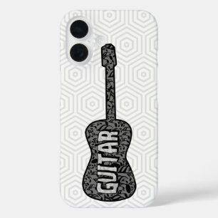 ギターミュージックノート文字 iPhone 16ケース