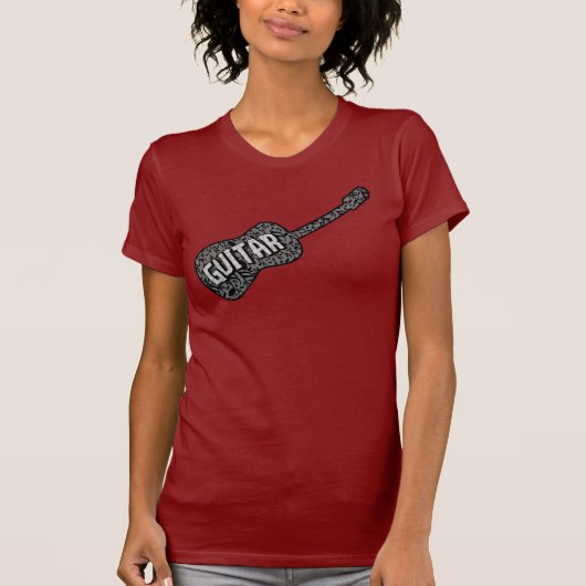 ギターミュージックノート文字 Tシャツ (正面)