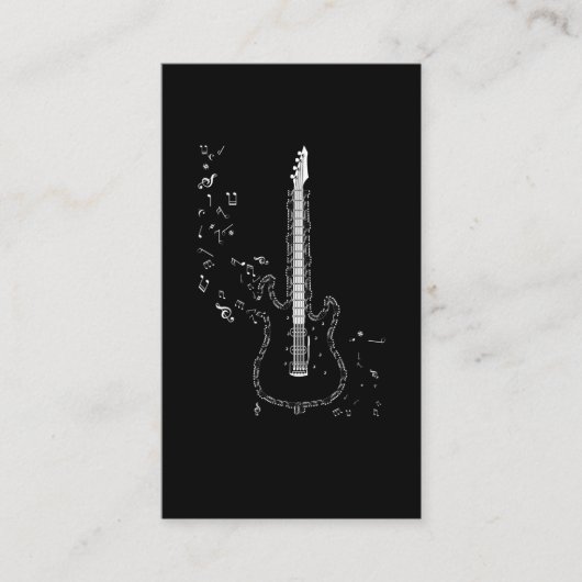 ギターミュージックノート楽器ミュージシャンギタリスト 名刺 (正面)