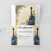 ギターミュージックノート花 招待状 (内部)